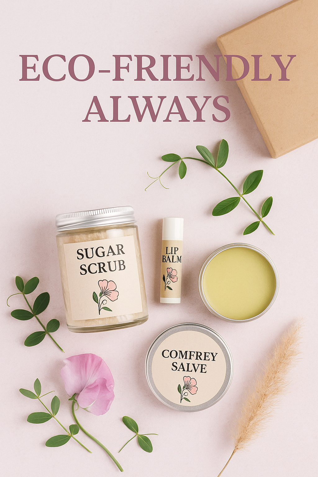 Eco-friendly Sweet Pea's packaging